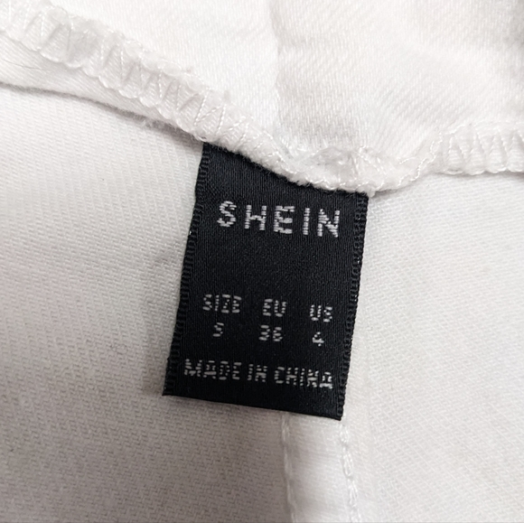 Shein White Bell Bottoms High Rise Raw Leg Hem Size 4 - Picture 11 of 11